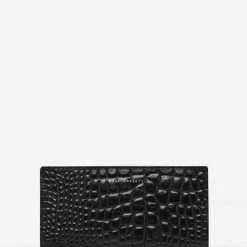 Status Anxiety In The Beginning Black Croc Emboss Wallet