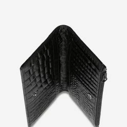 Status Anxiety In The Beginning Black Croc Emboss Wallet