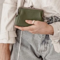 Status Anxiety Accessories Volatile Khaki Clip Purse