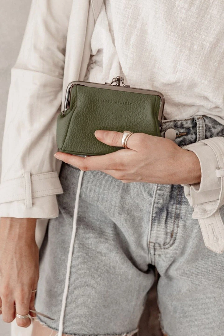 Status Anxiety Accessories Volatile Khaki Clip Purse 4 Status Anxiety Accessories Volatile Khaki Clip Purse