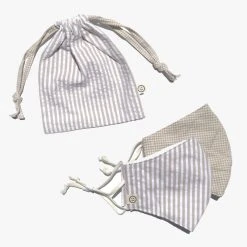 Personal Space Neutral Stripe + Mini Gingham Face Mask 2 Pack Accessories