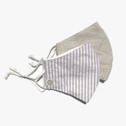 Personal Space Neutral Stripe + Mini Gingham Face Mask 2 Pack Accessories