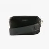 Nakedvice Accessories The Met Lizzie Thick Strap Double Zip Crossbody Bag Black Leather