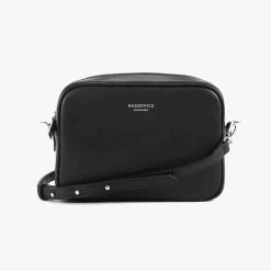 Nakedvice Accessories The 1995 Silver Zip Crossbody Nappa Bag Black Leather