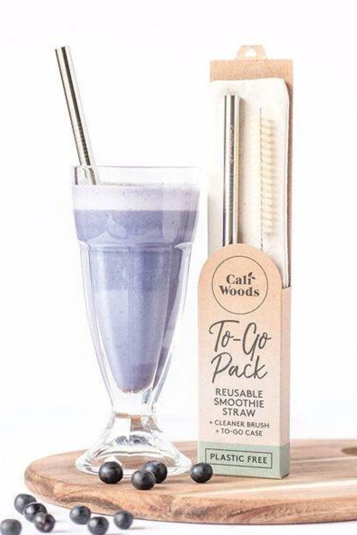 CaliWoods To Go Smoothie Stainless Steel Straw Set 4 CaliWoods To Go Smoothie Stainless Steel Straw Set