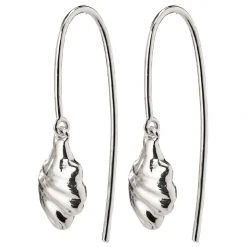 Pilgrim Tolerance Abstract Drop Hook Earrings Silver Plated