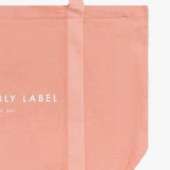 Loungewear Basics Assembly Label Linen Coral Tote Bag