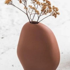 NED Collections Harmie Pebble Natural Speckle Vase Small 10x9cm