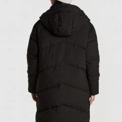 Huffer Longline Black Puffer Jacket