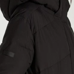 Huffer Longline Black Puffer Jacket