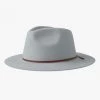 Brixton Wesley Fedora Pebble Grey Wool Felt Hat