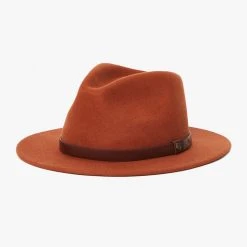 Brixton Messer Fedora Caramel Wool Felt Hat