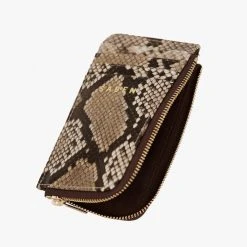 Saben Winona Card Holder Brown Python Leather