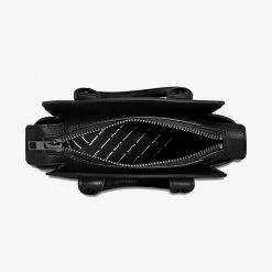 Status Anxiety Worst Behind Us Black Croc Embossed Leather Bag