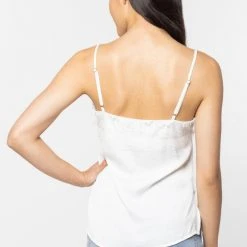 Ivy + Jack Fashion Loyal Ivory Satin Lace Trim Cami