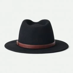 Brixton Messer Fedora Black Wool Felt Hat
