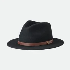 Brixton Messer Fedora Black Wool Felt Hat